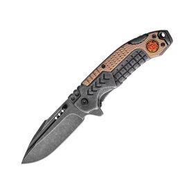 Portable EDC Tactical Knife with Quick-Deploy Mechanism, Non-Slip Grip & Tactical Badge - Black